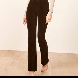 Reformation Mali Black Velvet Jeans